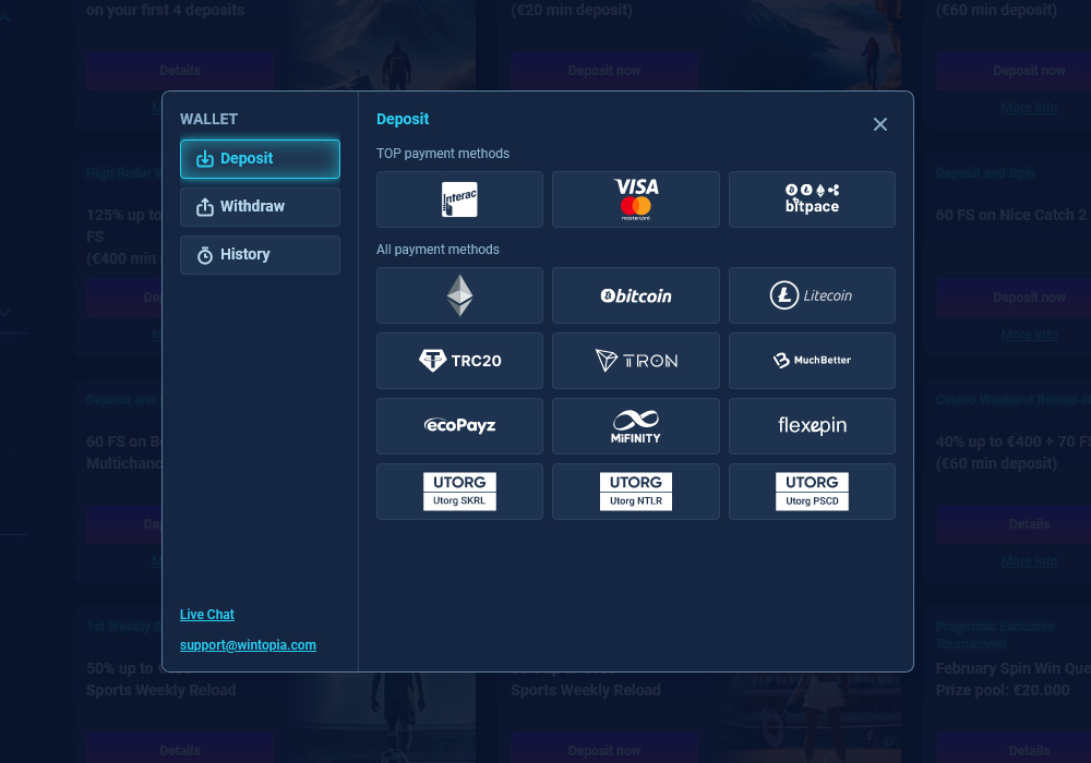 Deposit Options