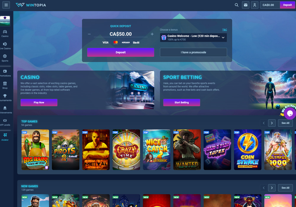 Wintopia Homepage