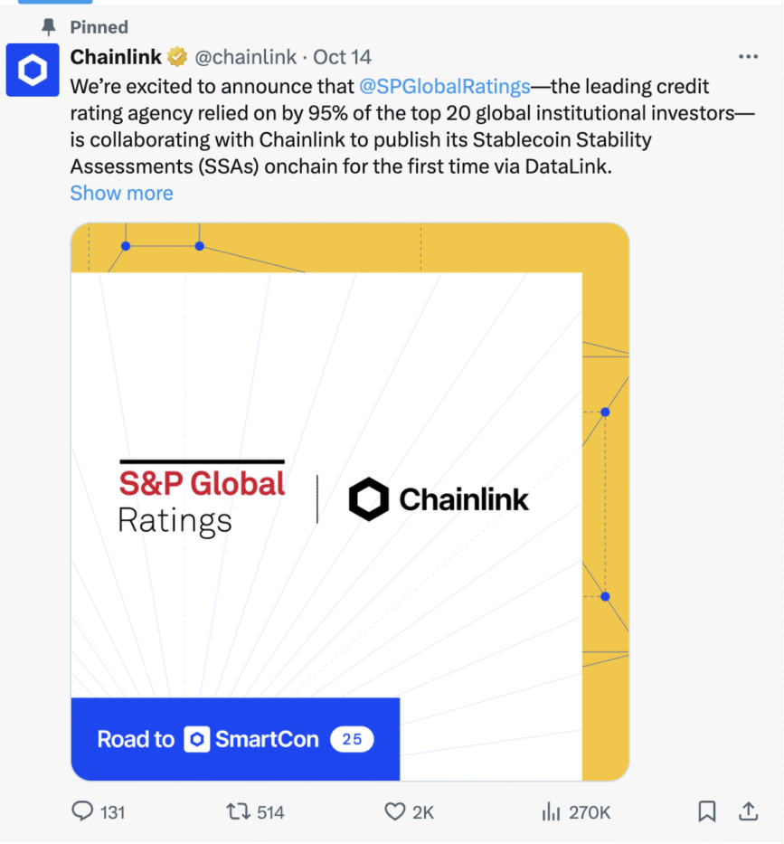 Best Crypto to Buy: Chainlink Puts S&P Ratings On-Chain, Render Scales AI Power While BlockDAG Presale Hits $430M+