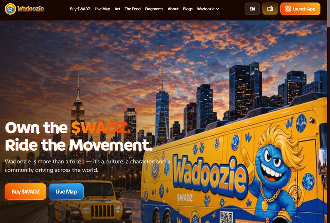 Wadoozie ($WADZ): The Ethereum Memecoin With a 48-State Tour and Hidden Token Rewards