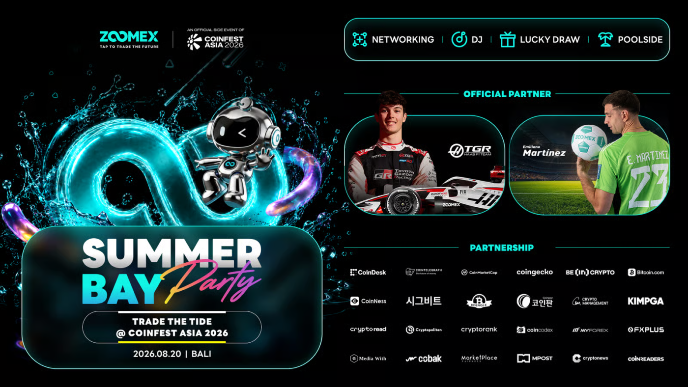 Zoomex to Attend Coinfest Asia 2026 as Gold Sponsor and Host Summer Bay Party in Bali ZOOMEX
